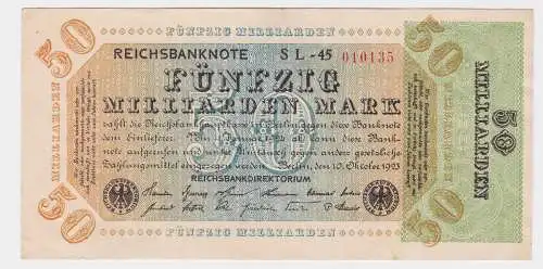 50 Milliarden Mark Banknote Inflation 10.10.1923 Rosenberg Nr.117 b UNC (130143)