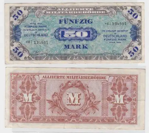 50 Mark Banknote alliierte Militärbehörde 1944 UdSSR Druck (111463)