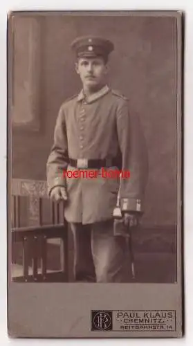 71931 Kabinettfoto Chemnitz Soldat mit Seitengewehr und Portepee
