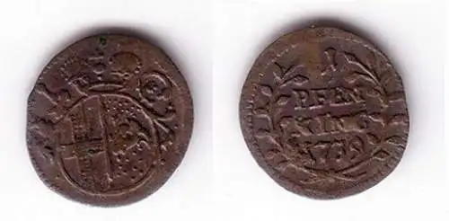 1 Pfennig Billon Münze Fulda 1839 (104856)