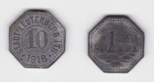 10 Pfennig Notgeld Zink Münze Stadt Leutenberg 1918 (150845)