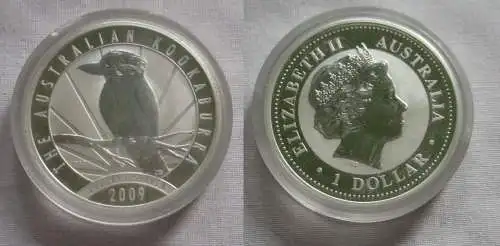 1 Dollar Silber Münze Australien Kookaburra 2009 1 Unze Silber Stgl. (144331)