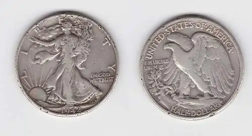 1/2 Dollar Silber Münze USA 1942 (134986)