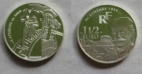1 1/2 Euro Frankreich Olympiade Athen 2004, Pierre de Coubertin 2003 PP (137143)