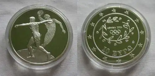 10 Euro Silber Münze Griechenland Olympiade Diskuswerfer 2004 PP (145161)