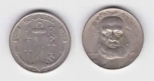 100 Reis Kupfer Nickel Münze Brasilien 1936 Taman Dare, Anker (136943)