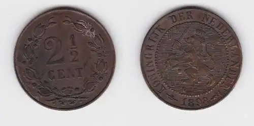 2 1/2 Cent Kupfer Münze Niederlande 1898 ss+ (134727)