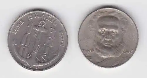 100 Reis Kupfer Nickel Münze Brasilien 1936 Taman Dare, Anker (138395)