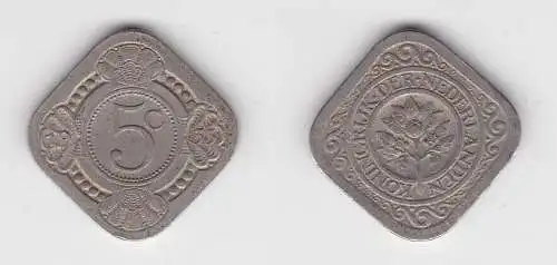 5 Cent Nickel Münze Niederlande 1933 ss (130325)