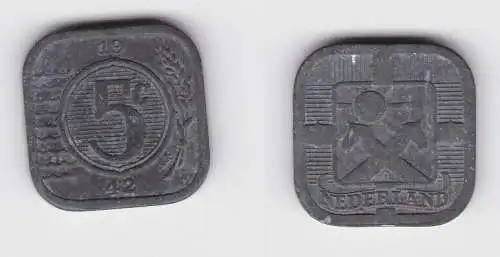 5 Cent Zink Münze Niederlande 1942 ss+ (130101)