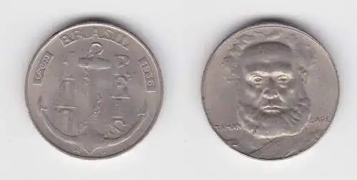 100 Reis Kupfer Nickel Münze Brasilien 1936 Taman Dare, Anker (133786)