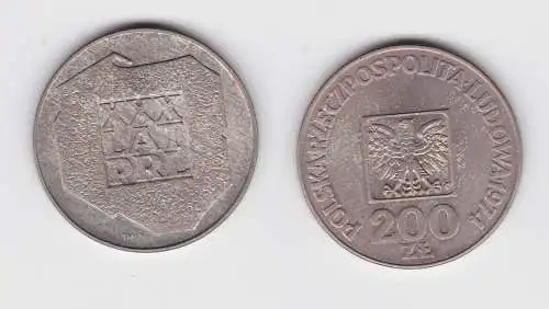 200 Zloty Silber Münze Polen XXX LAT PRL, Adler 1974 Stgl. (139690)