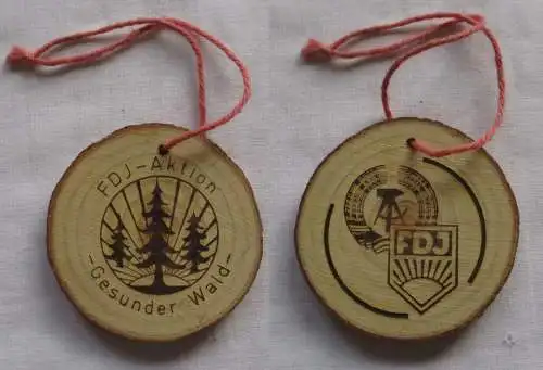 Seltene DDR Holz Medaille FDJ Aktion gesunder Wald (149868)