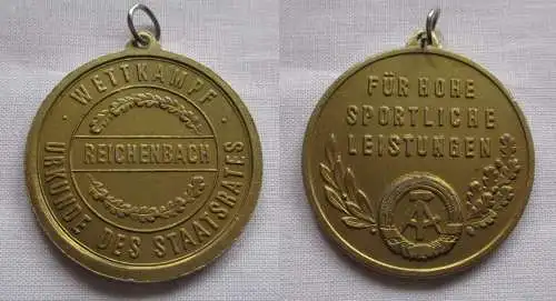 DDR Medaille Wettkampf Urkunde des Staatsrates Reichenbach Stufe Gold (141105)