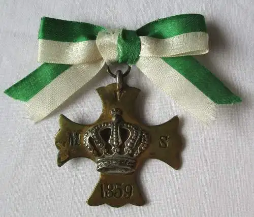 Seltenes Abzeichen Kreuz mit Krone sächsischer Militärverein 1859 (112661)