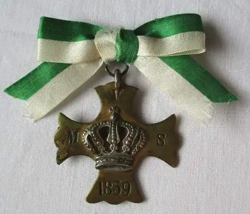 seltenes Abzeichen Kreuz mit Krone sächsischer Militärverein 1859 (112661)