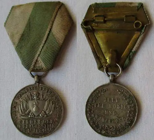 Medaille Verein verabschiedeter Militärs Hermsdorf bei Frauenstein 1869 (148085)