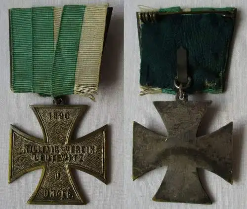 seltenes Abzeichen Kreuz Militärverein Leutewitz & Umg. 1890 (147685)