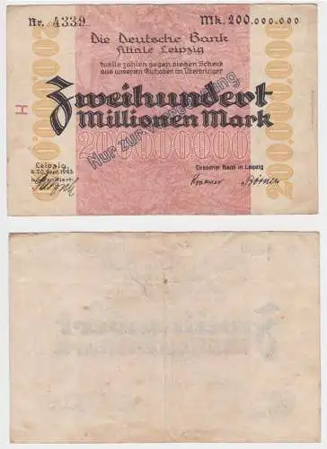 200 Millionen Mark Banknote Leipzig Deutsche Bank 20.9.1923 (156488)