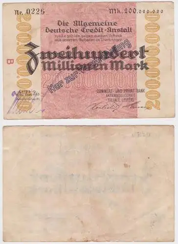 200 Millionen Mark Banknote Leipzig ADCA 20.9.1923 (157110)