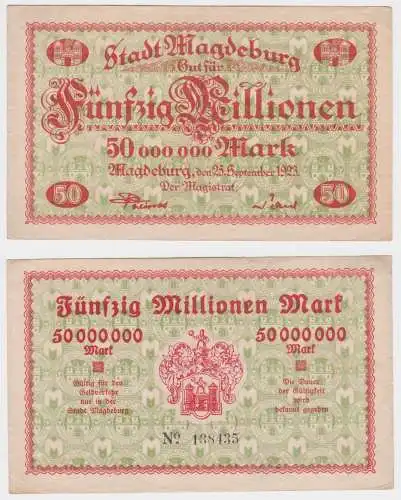 50 Millionen Mark Banknote Stadt Magdeburg 25.09.1923 (157045)