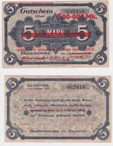500000 Mark Banknote niedrsächs.Handelskammern Hannover 8.8.1923 (156417)