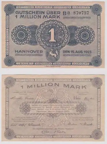 1 Million Mark Banknote niedrsächs.Handelskammern Hannover 15.8.1923 (156921)