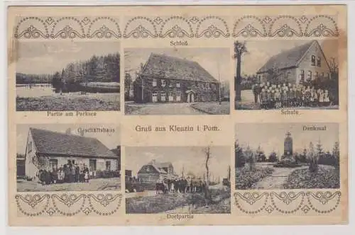 83086 Mehrbild Ak Gruß aus Klenzin Klęcino in Pommern Geschäftshaus usw. 1934
