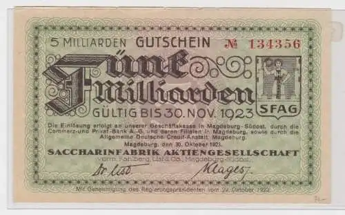 50 Milliarden Mark Banknote Magdeburg Saccharinfabrik 30.10.1923 (136124)