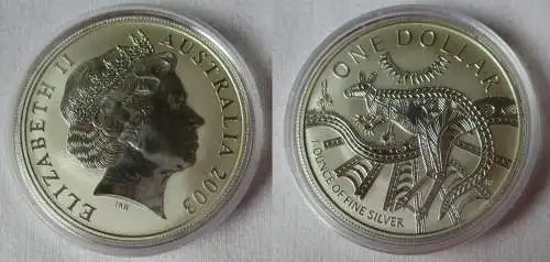 1 Dollar Silber Münze Australien Rotes Riesen Känguru 2003 1 Unze Ag (134256)