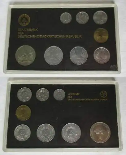 DDR Kursmünzensatz 1985 1 Pfennig -2 Mark KMS ST mit Medaille Gelehrte (104259)