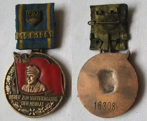 DDR FDJ Ernst-Thälmann-Medaille "Bereit zur Verteidigung der Heimat" (135939)