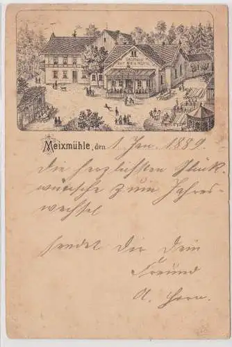 99095 Vorläufer AK Meixmühle - Gasthaus zur Meixmühle mit Außenterrasse 1889