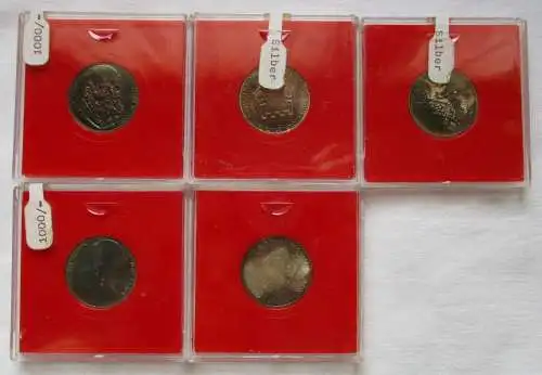 5 Silbermedaillen DDR 1967 450 Jahre Reformation 900 Jahre Wartburg (143088)