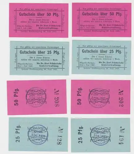 4 Banknoten Notgeld Gutsverwaltung Ellguth Steinau 1920 (137469)
