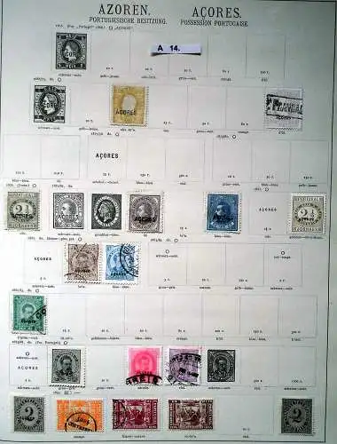 schöne hochwertige Briefmarkensammlung Azoren Portuggiesische Besitzung ab 1868