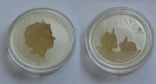 1 Dollar Silber Münze Australien Jahr des Hasen 2011 Lunar 1Oz Silber (131709)