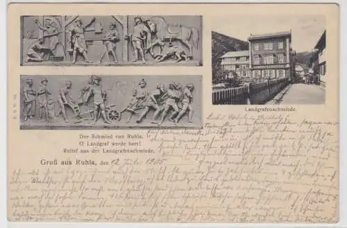 39781 Mehrbild Ak Gruß aus Ruhla Landgrafenschmiede 1905