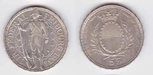 5 Franken Silber Münze Schweiz Fribourg 1934 B f.Stgl. (141867)