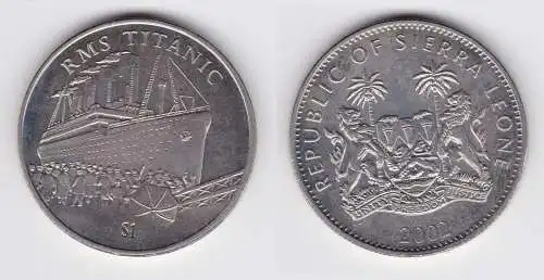 1 Dollar Nickel Münze Sierra Leona 2002 RMS Titanic Stempelglanz (120899)