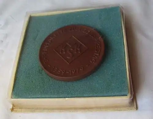 DDR Porzellan Medaille Ehrenplakette zum 20.Jahrestag KVSK 1979 im Etui (127406)