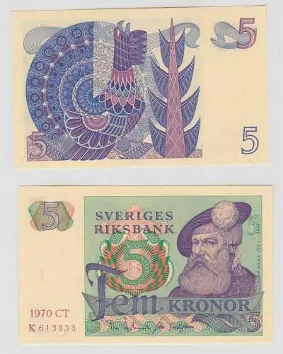 Banknote 5 Kronen Schweden 1970 kassenfrisch UNC (138748)