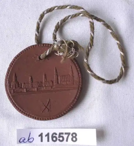 seltene Meissner Porzellan Medaille Volkskongress Sachsen 1948 (116578)