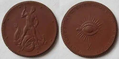 Seltene Meissner Porzellan Medaille Deutsches Hygienemuseum Dresden (106363)