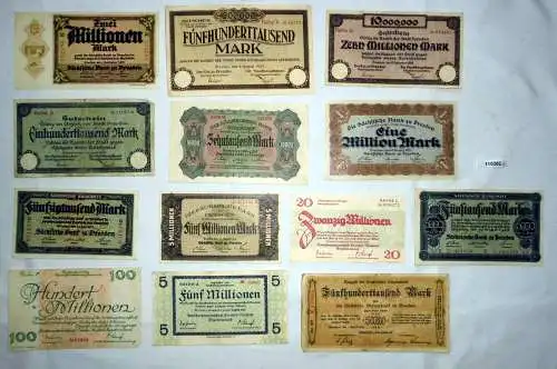 13 Banknoten Inflation Stadt Dresden 1923 (110262)