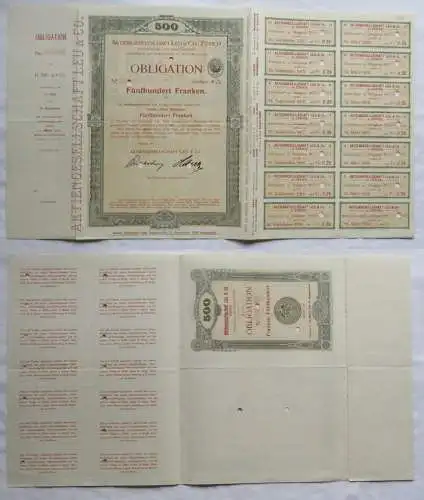 500 Franken Aktie Aktiengesellschaft Leu & Co Zürich 1920 (138237)