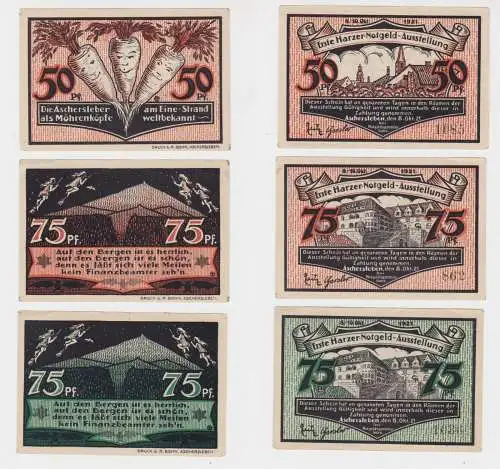 50 - 75 Pfennig Banknoten Notgeld Notgeldsammlerbund Aschersleben 1921 (137590)