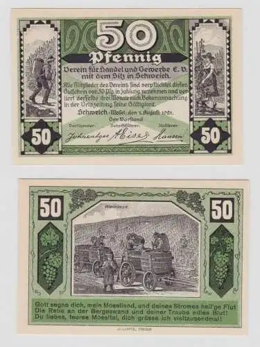 50 Pfennig Banknote Notgeld Verein für Handel und Gewerbe Schweich 1921 (137410)