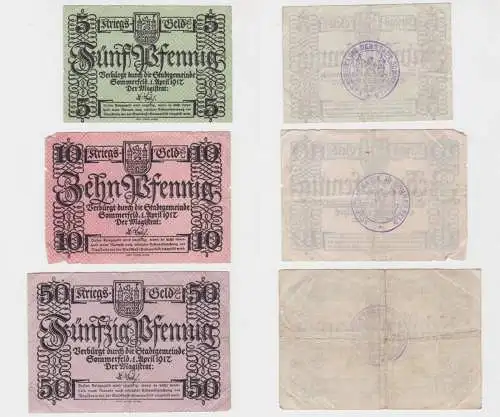 5 - 50 Pfennig Banknoten Notgeld Stadt Sommerfeld Lubsko 1.4.1917 (136383)