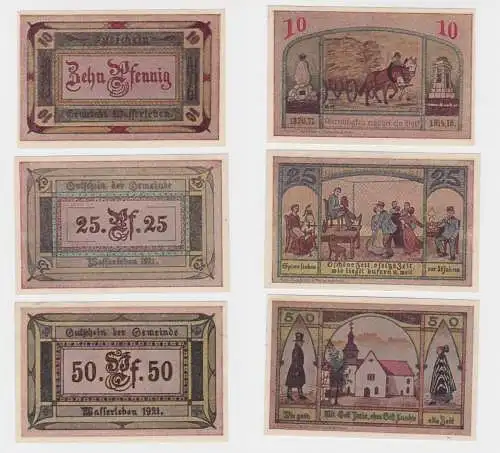 10 - 50 Pfennig Banknote Notgeld Gemeinde Wasserleben 1921 (136365)